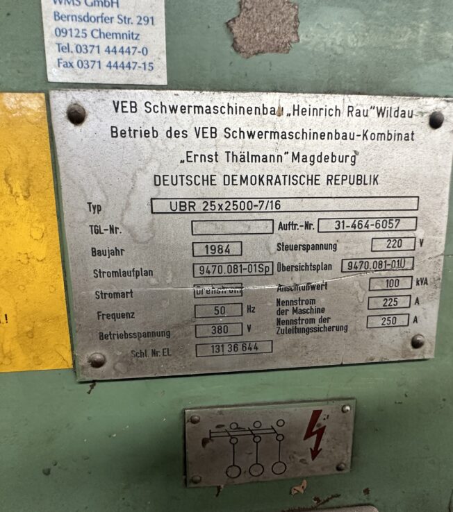 UBR Straightener 25x2050x51ton